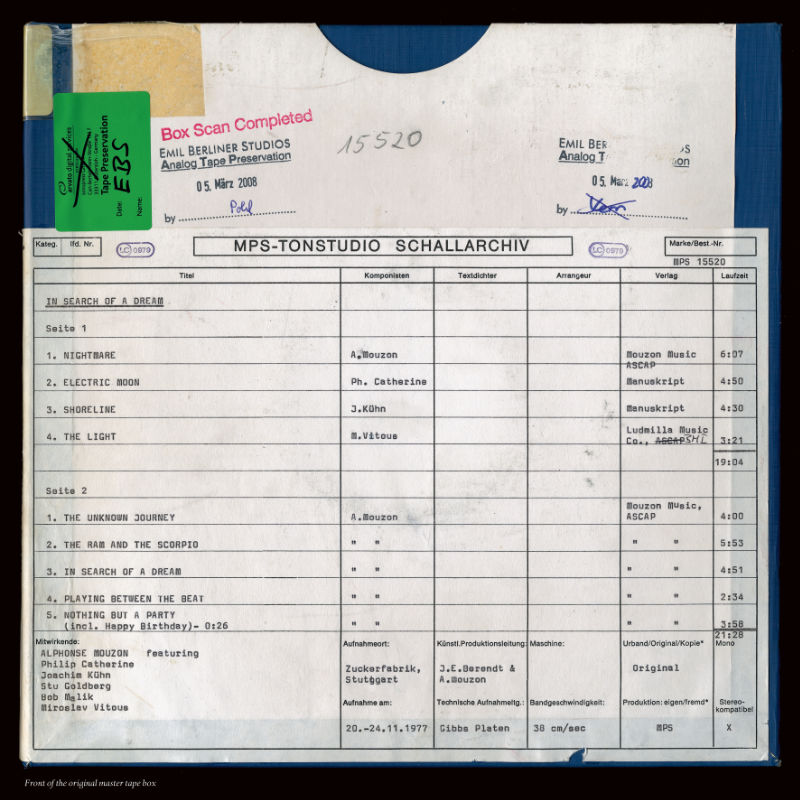 Alphonse Mouzon In Search Of A Dream Original Master Tape