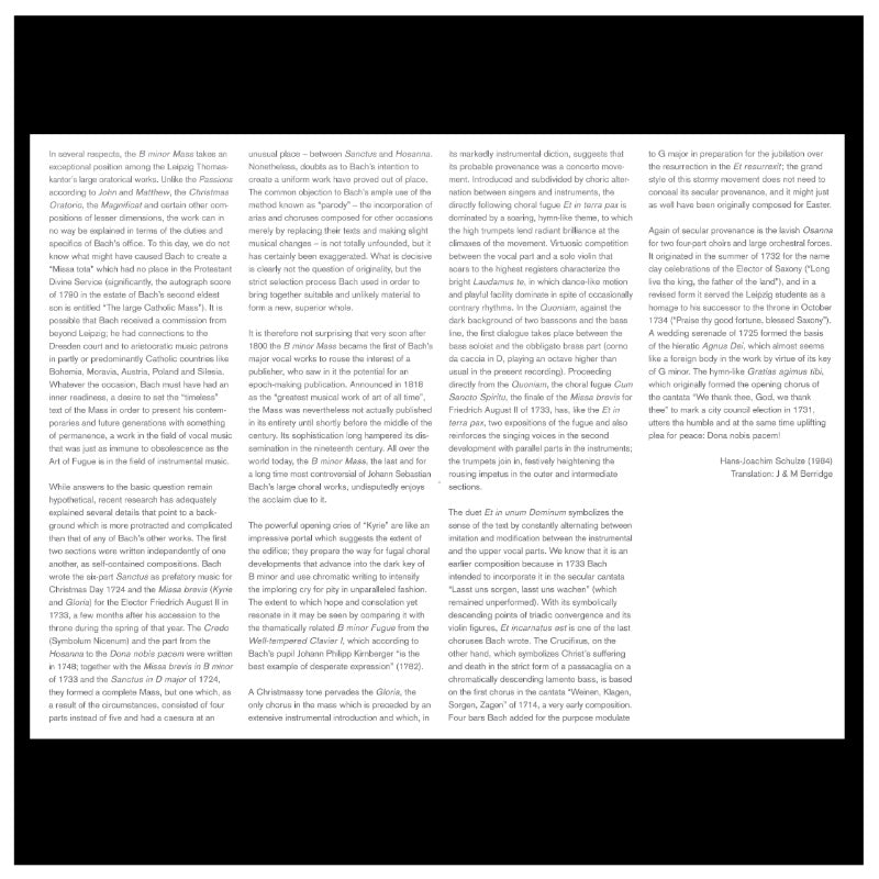Johann Sebastian Bach Messe in H-Moll Inlay 1