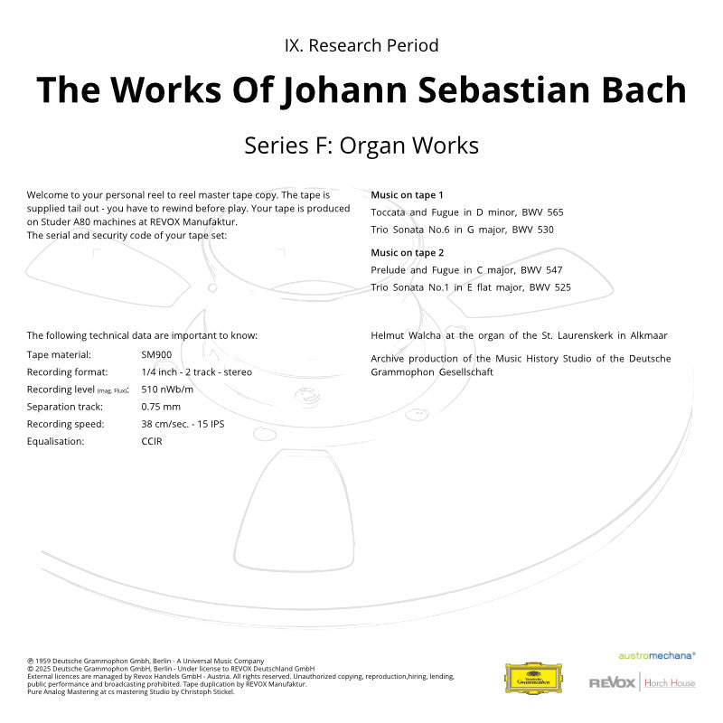 Johann Sebastian Bach Organ Works Credits