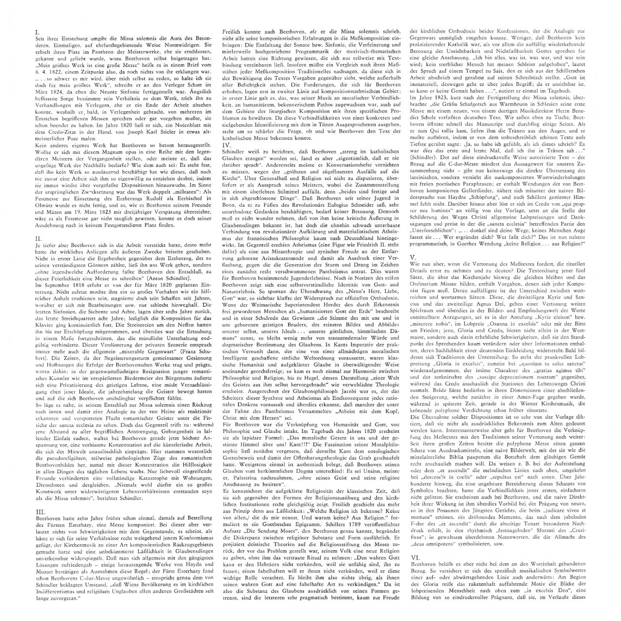 Ludwig van Beethoven Missa Solemnis Inlay 1