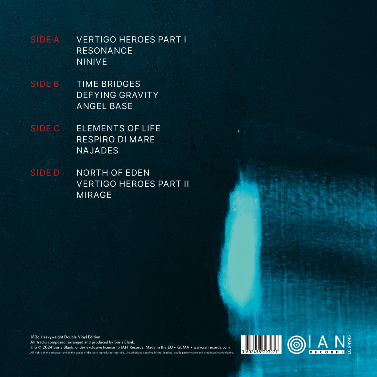 Boris Blank Resonance Cover Backside