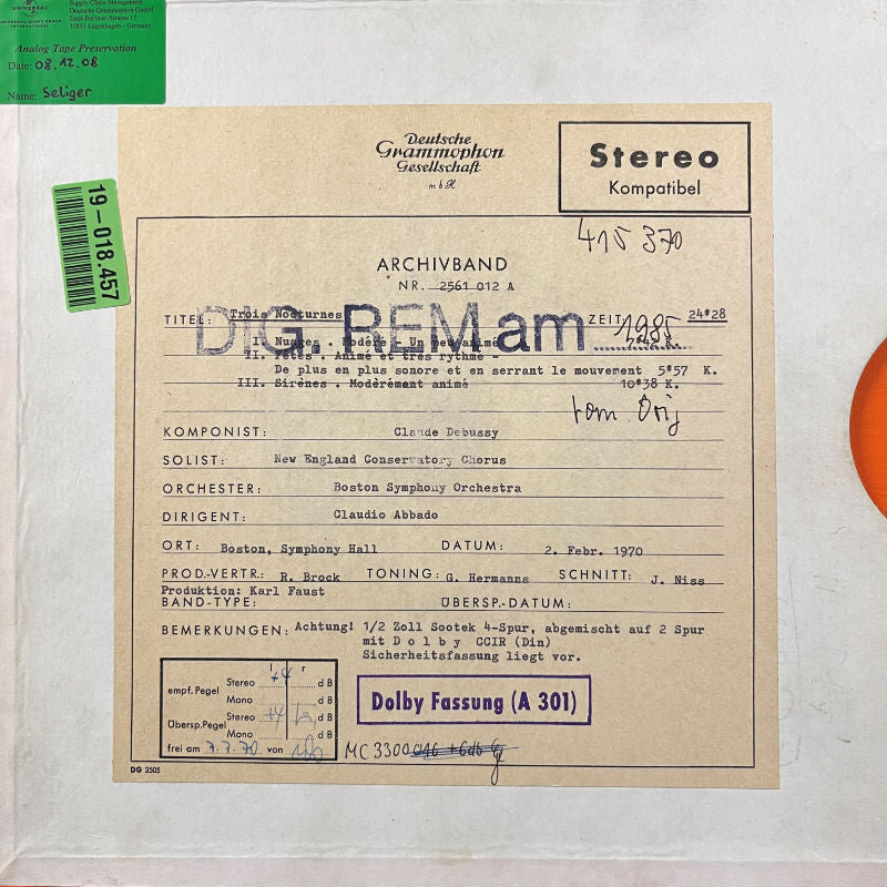 Claudio Abbado Debussy and Ravel Original Master Tape 1