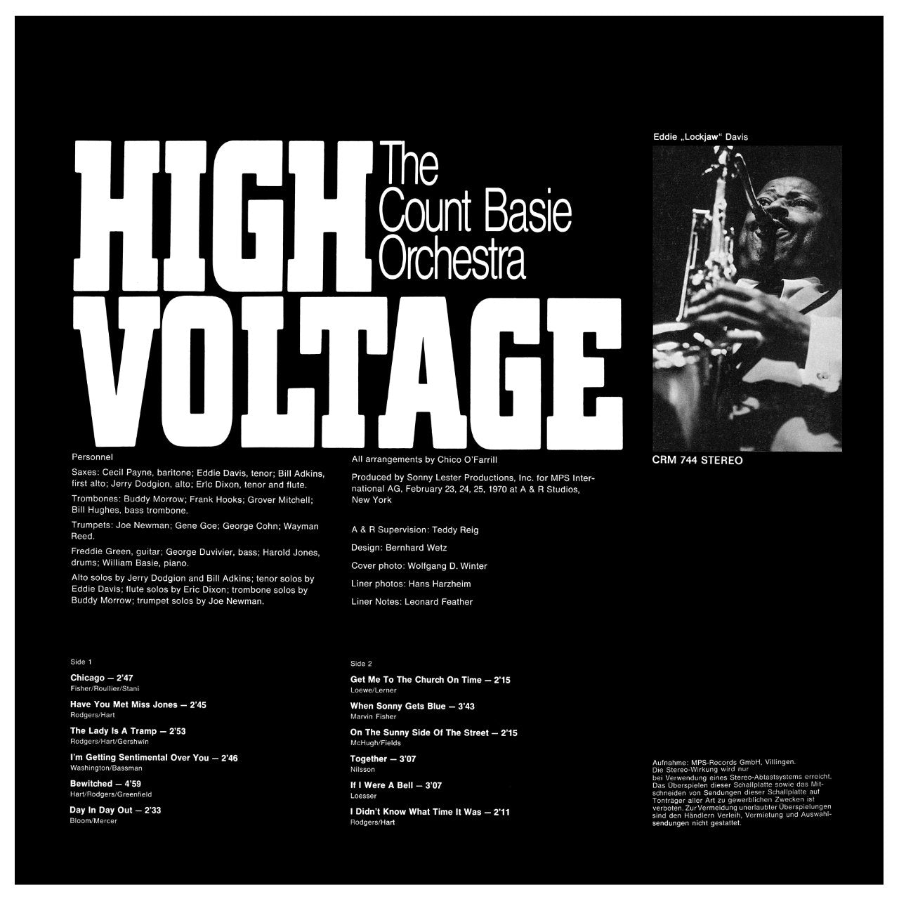 The Count Basie Orchestra High Voltage Cover Backside