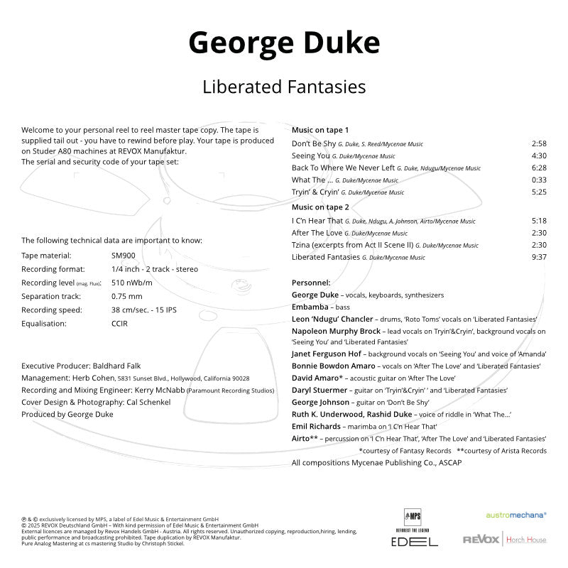 George Duke Liberated Fantasies Credits