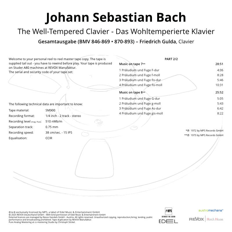 Friedrich Gulda Bach The Well-Tempered Clavier Credits Part 2/2
