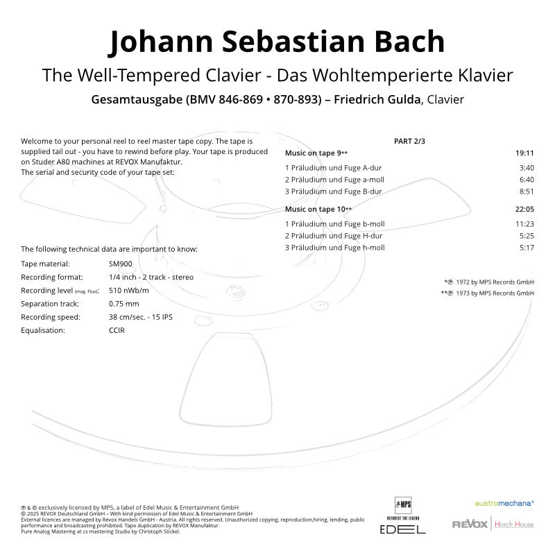 Friedrich Gulda Bach The Well-Tempered Clavier Credits Part 2/3