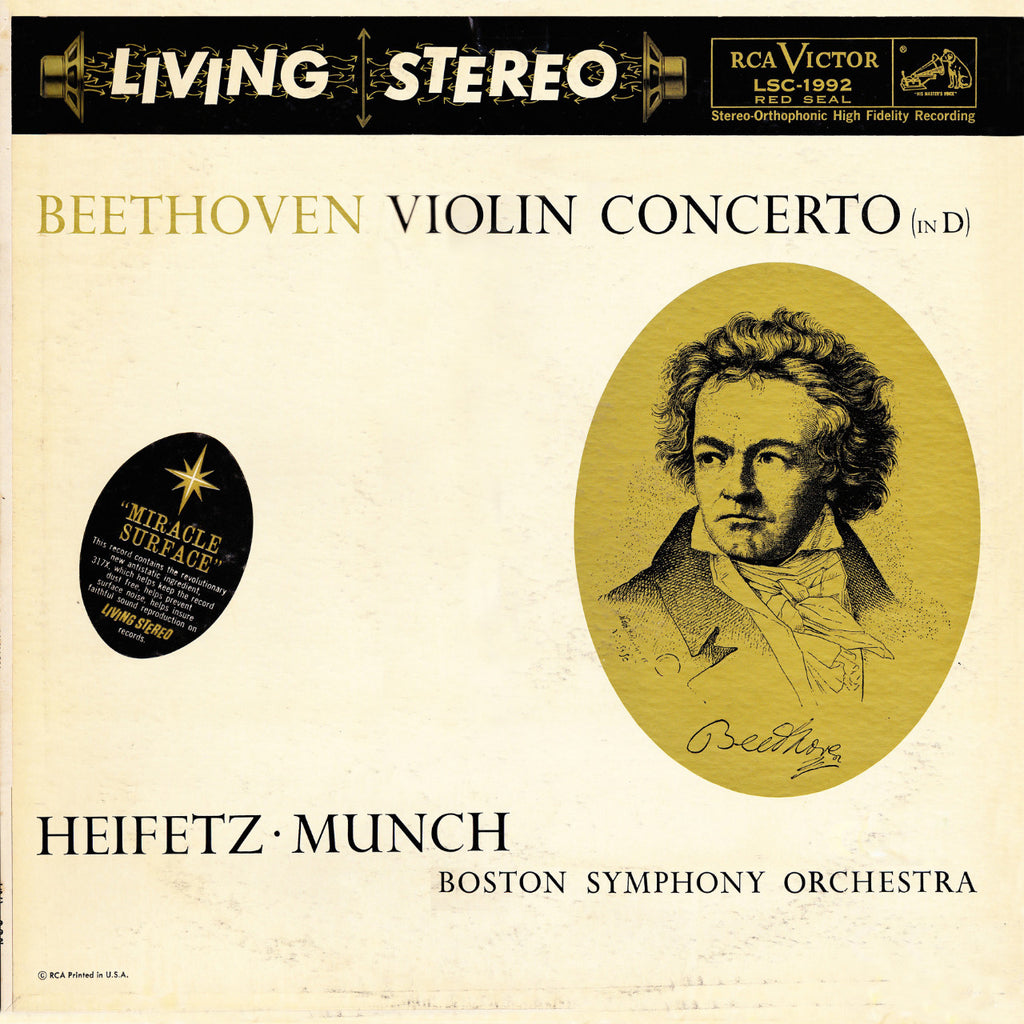 Heifetz Munch Beethoven Violin Concerto Cover