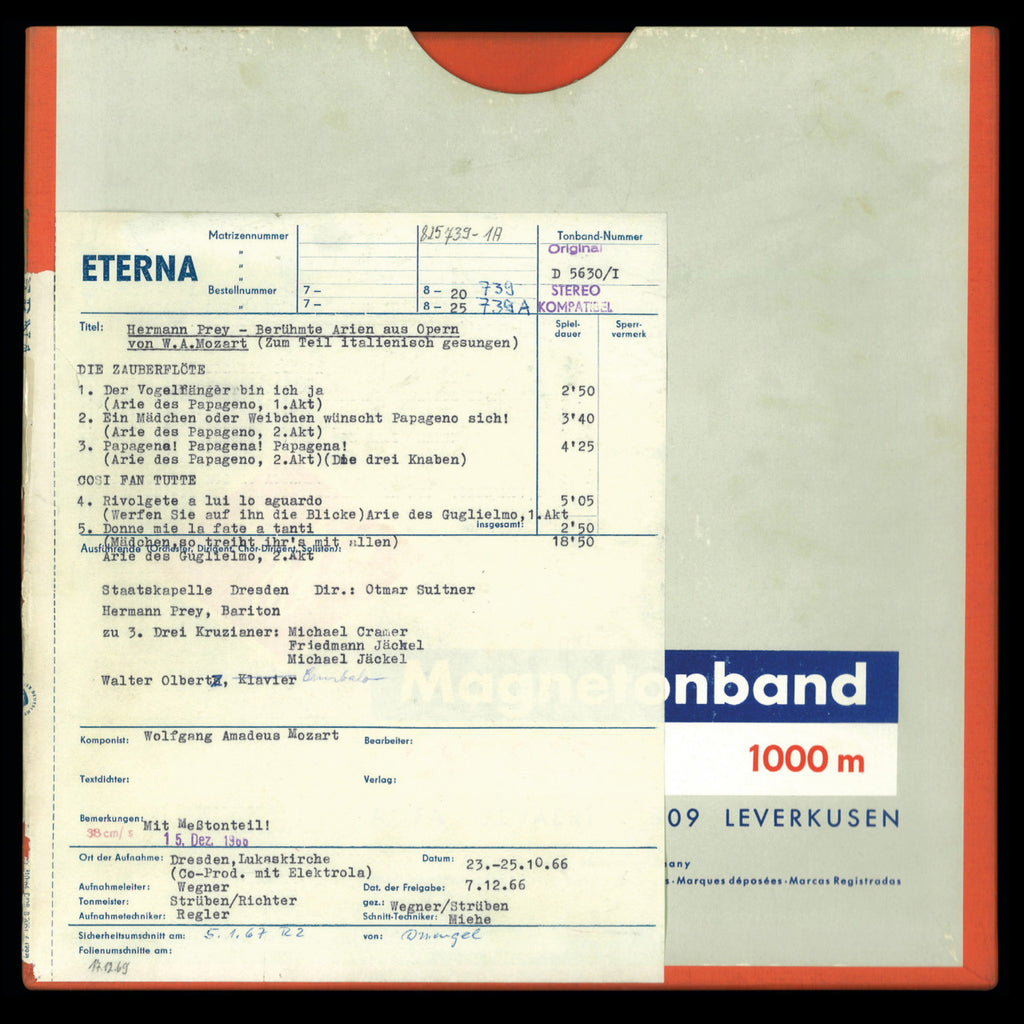 Famous Arias from Mozart Operas with Hermann Prey Original Master Tape 1