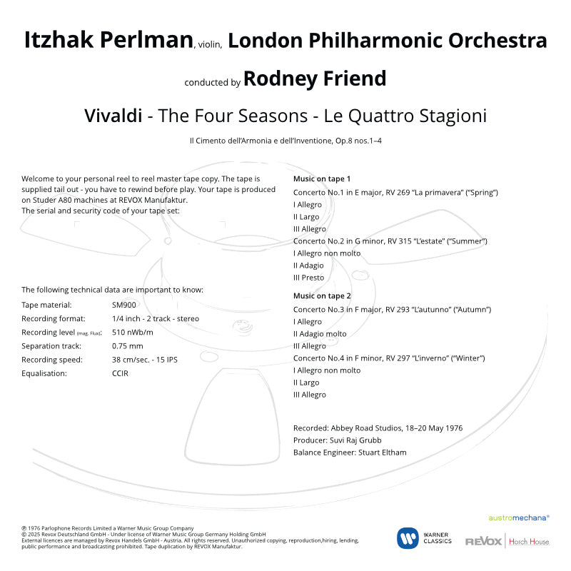 Itzhak Perlman Vivaldi Four Seasons Credits