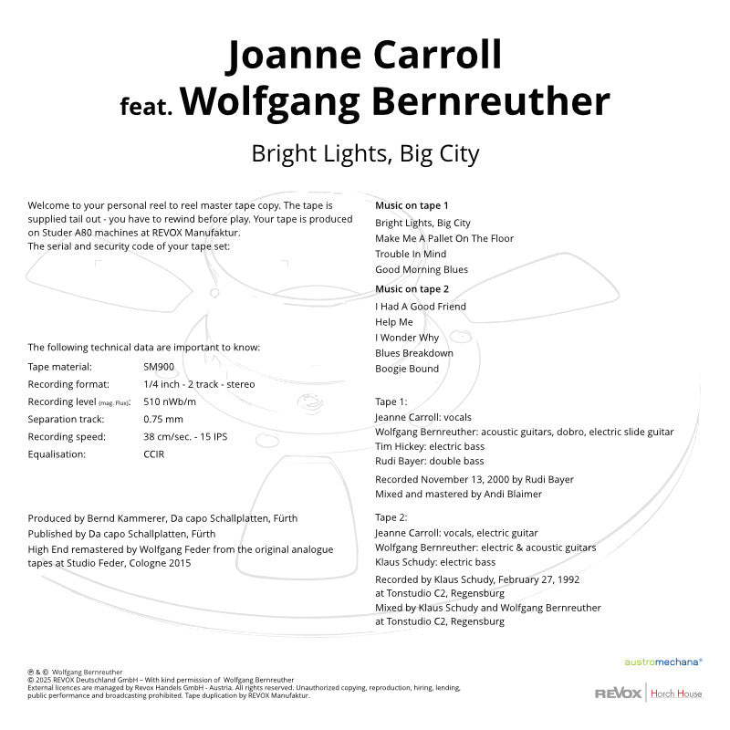 Jeanne Carroll feat Wolfgang Bernreuther Bright Lights Big City Credits