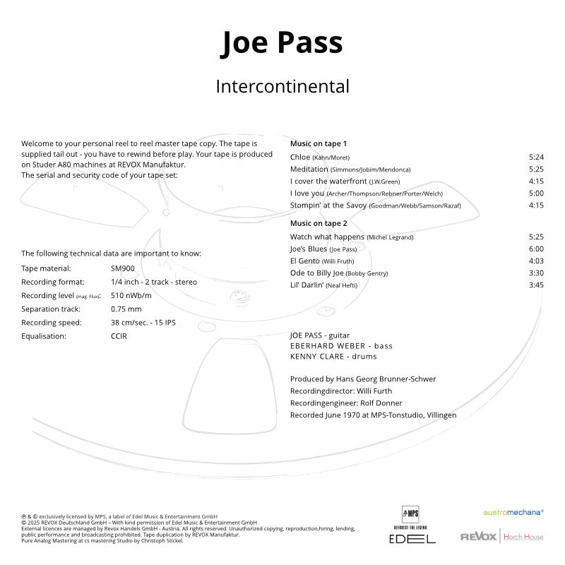 Joe Pass Intercontinental Credits