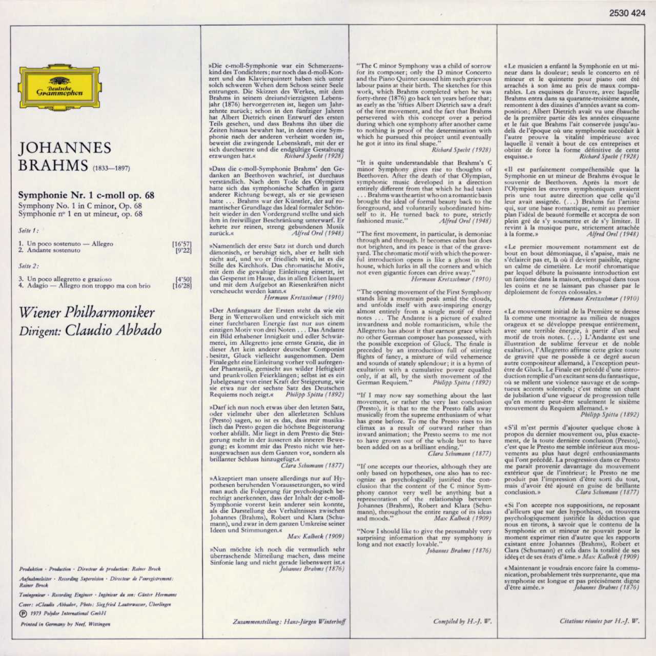 Claudio Abbado & The Vienna Philharmonics -  Brahms Symphony No. 1