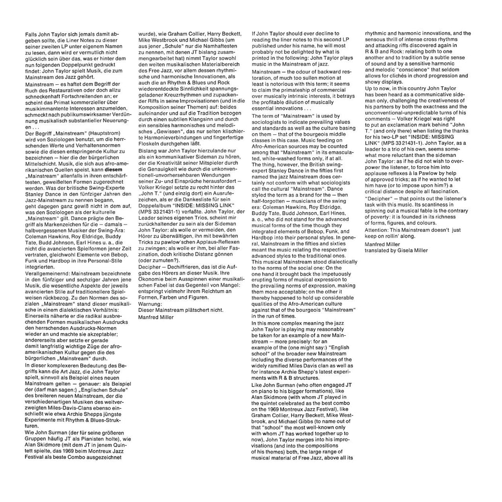 John Taylor Trio Decipher Inlay 1