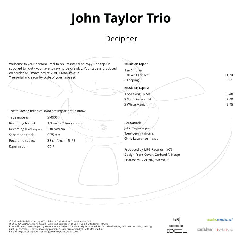 John Taylor Trio Decipher Credits