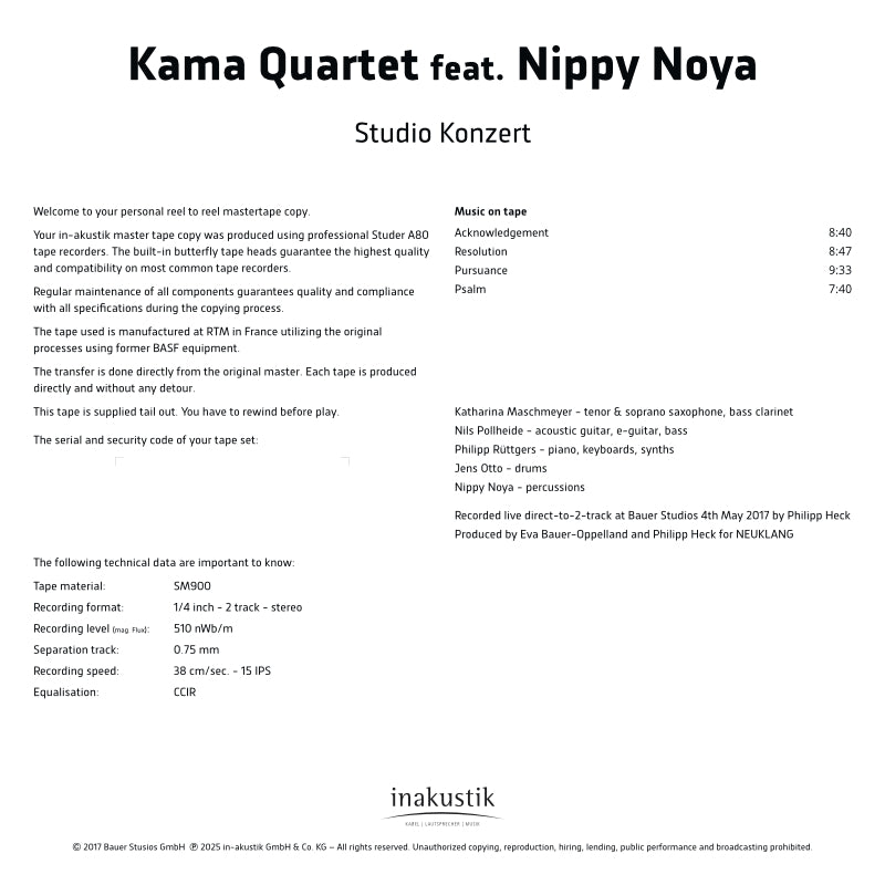 Kama Quartet - Studio Concert