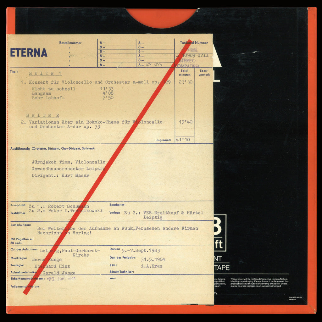 Kurt Masur Schuhmann Tschaikowski Original Master Tape