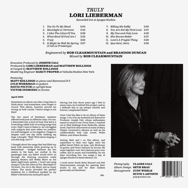 Lori Lieberman Truly Cover Backside