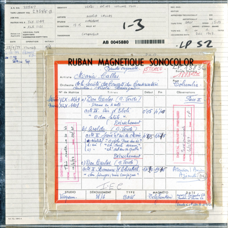 Maria Callas sings Verdi Arias Original Master Tape 2