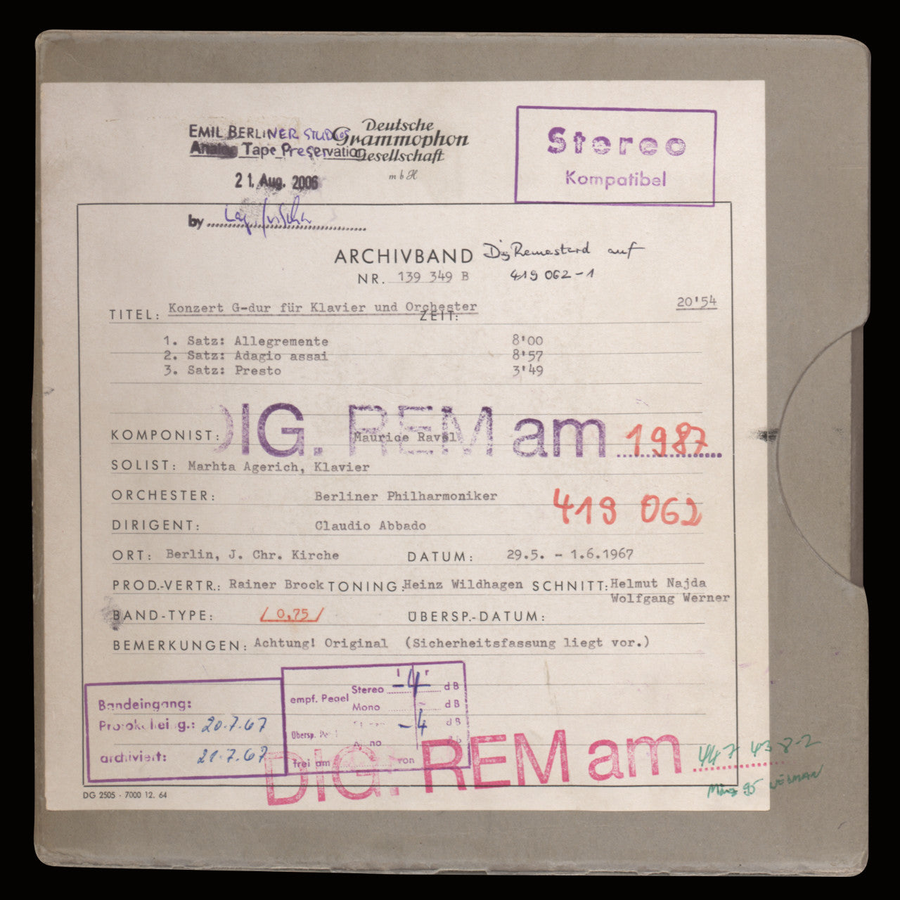 Martha Argerich Piano Concerto Prokofieff Ravel Original Master Tape 2