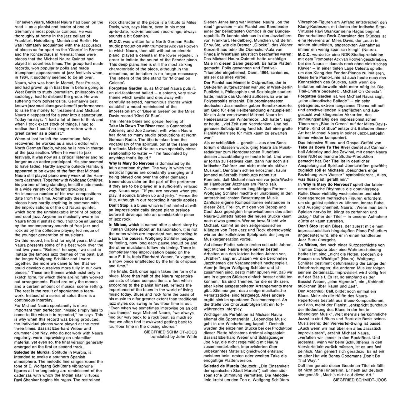 Michael Naura Quartett Call Inlay 2