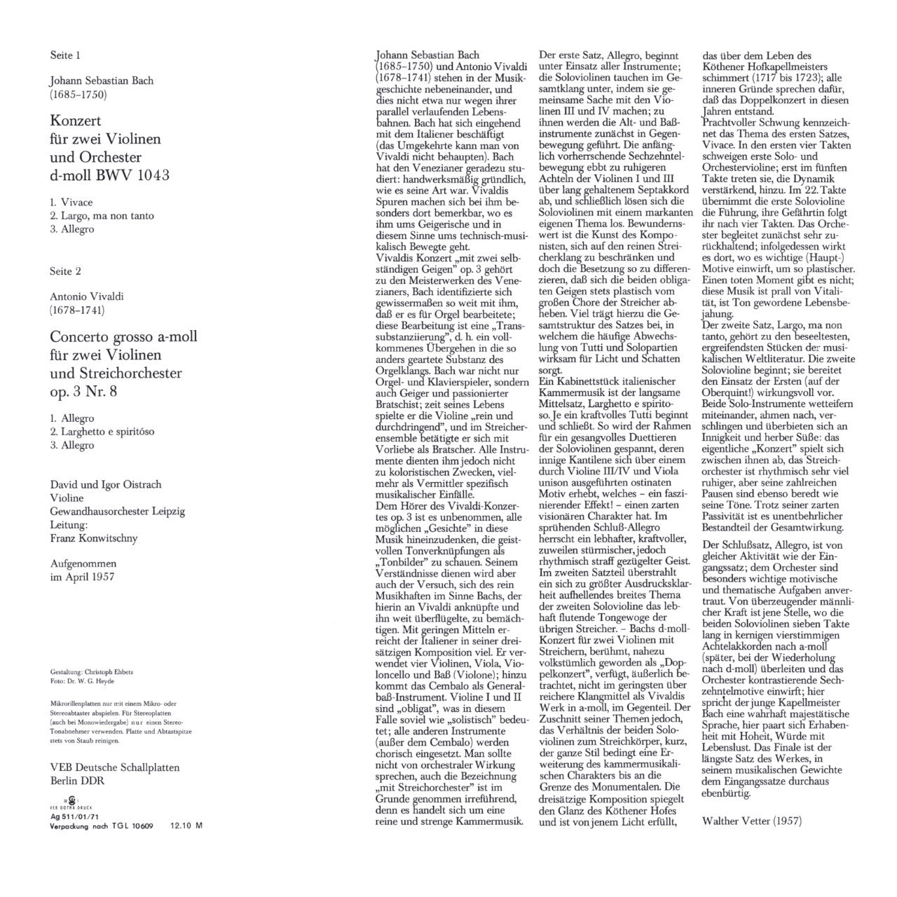 David and Igor Oistrach Bach Vivaldi Cover Backside