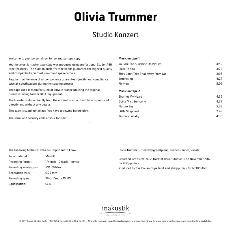 Olivia Trummer - Studio Concert