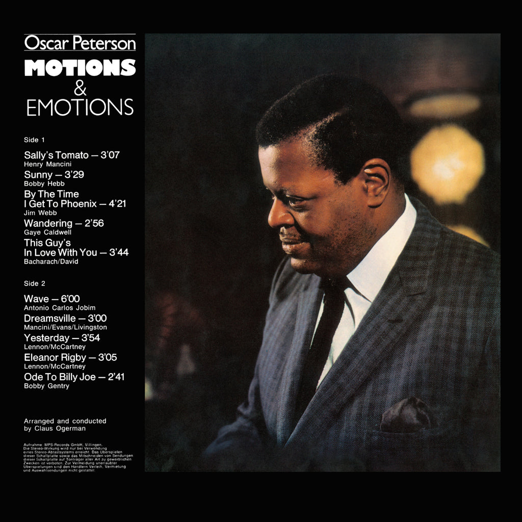 Oscar Peterson Motions and Emotions Cover Backside