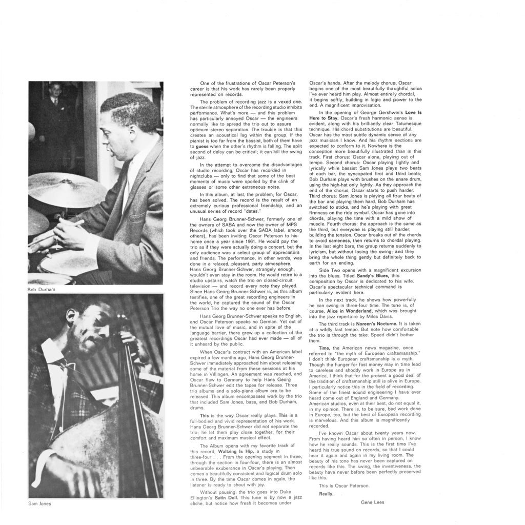 Oscar Peterson The Way I Really Play Inlay 2