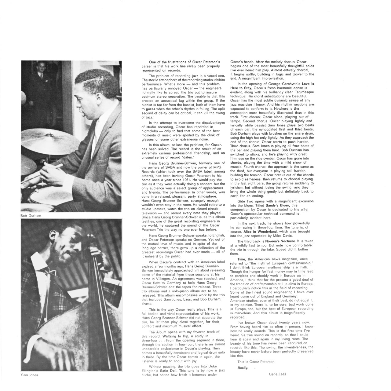 Oscar Peterson The Way I Really Play Inlay 2