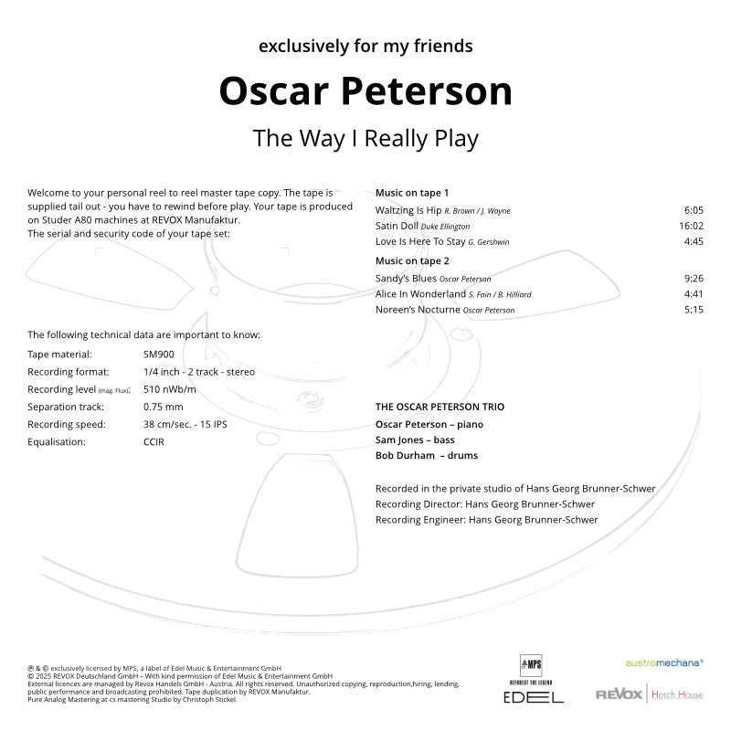 Oscar Peterson The Way I Really Play Credits