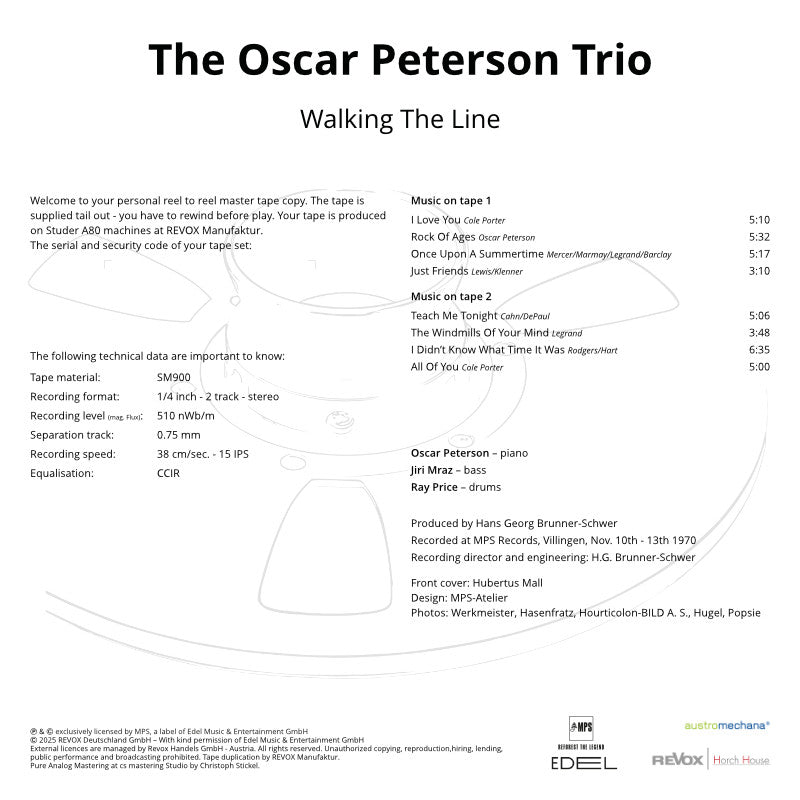 Oscar Peterson Walking The Line Credits