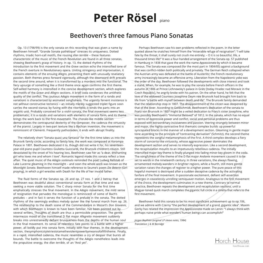 Peter Rosel Beethoven Sonatas Inlay 1