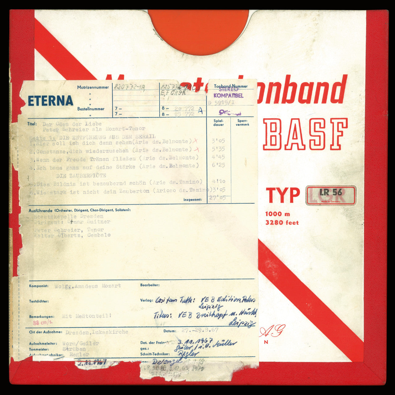 Peter Schreier Mozart Der Odem der Liebe Original Master Tape 1
