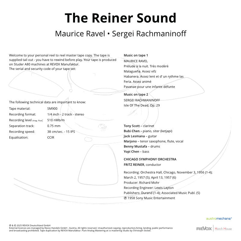 The Reiner Sound Ravel Rachmaninoff Credits