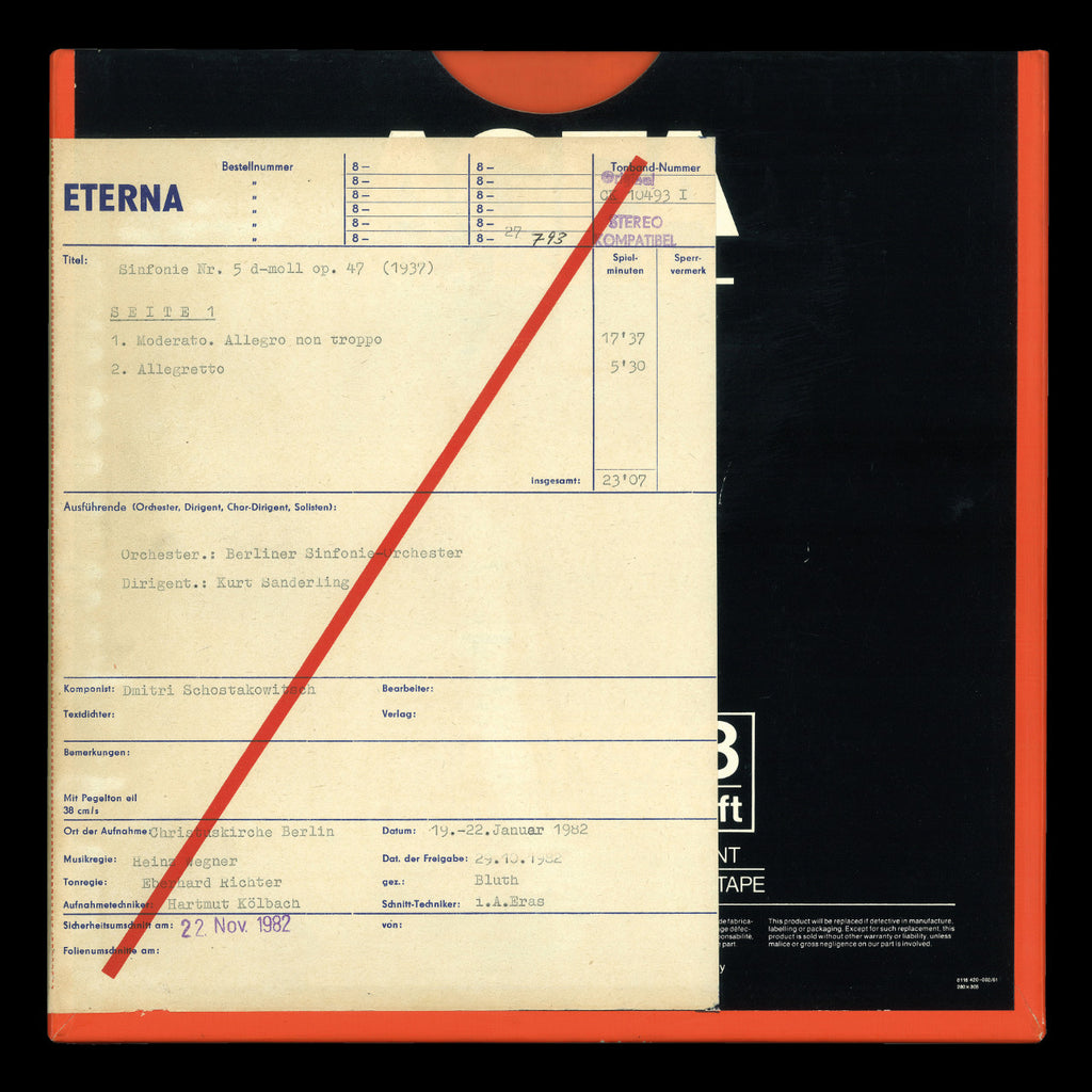 Kurt Sanderling Dimitri Schostakowitsch Symphony No 5 Original Master Tape 1