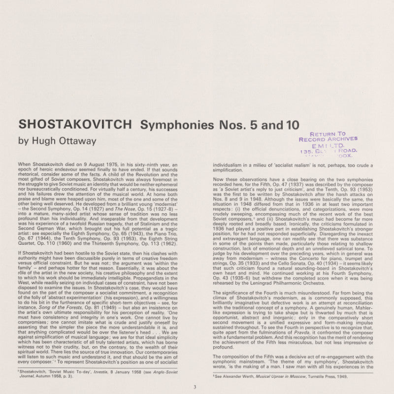 Shostakovitch - Symphony No. 5 & No. 10