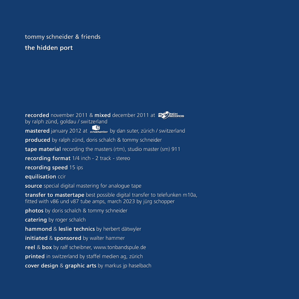 Tommy Schneider and Friends Hidden Port Inlay 1