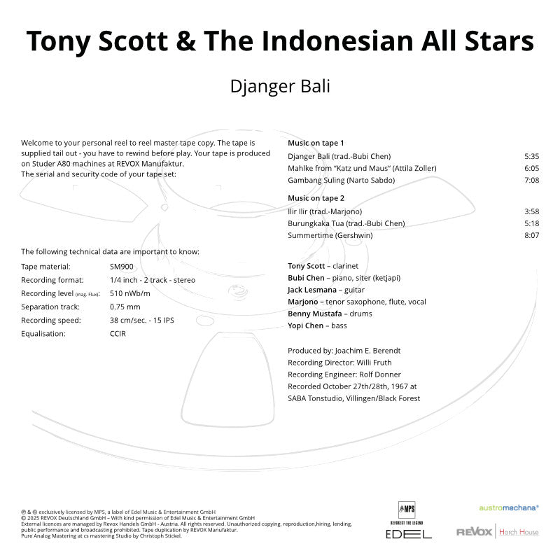 Tony Scott and the Indonesian All Stars Djanger Bali Credits